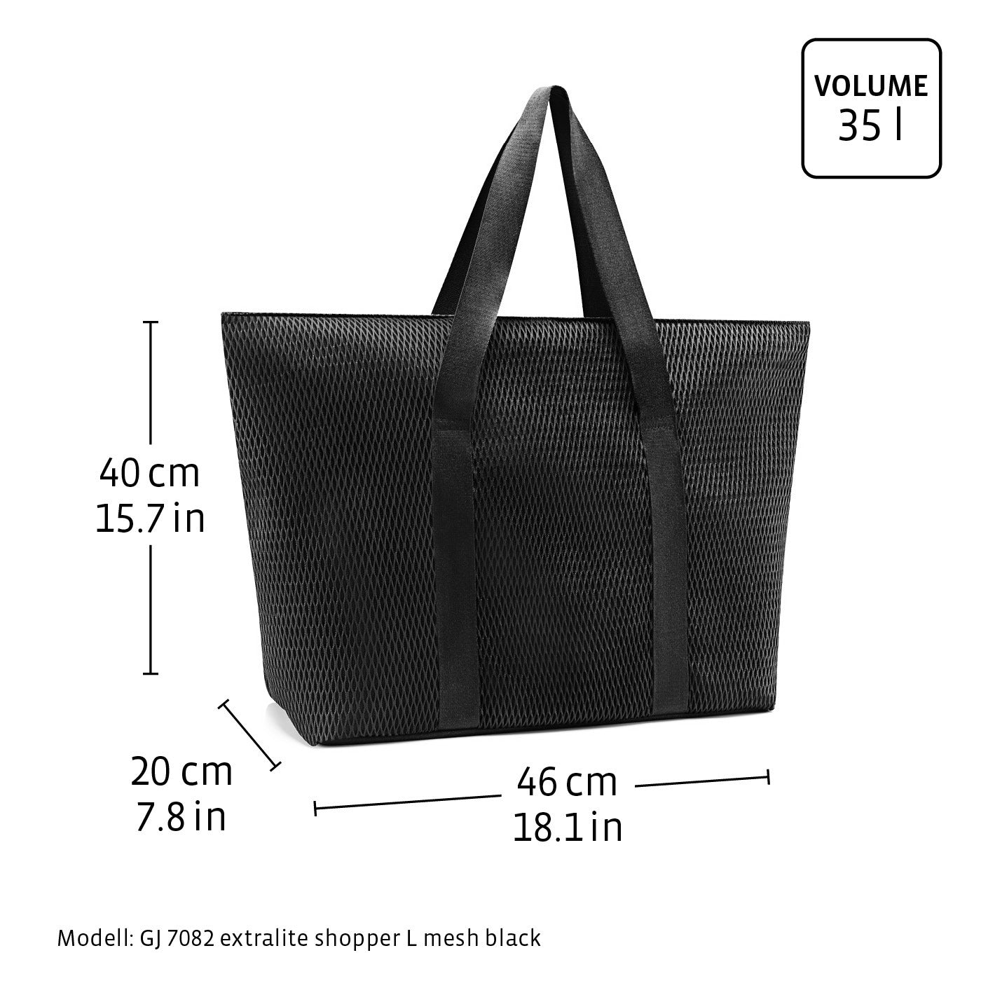 extralite shopper L mesh black extralite shopper L Reisenthel