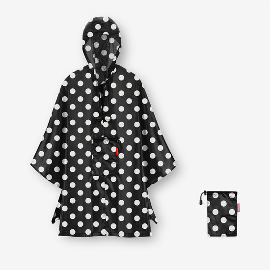 Reisenthel mini maxi poncho dots white (Regenponcho,schwarz)
