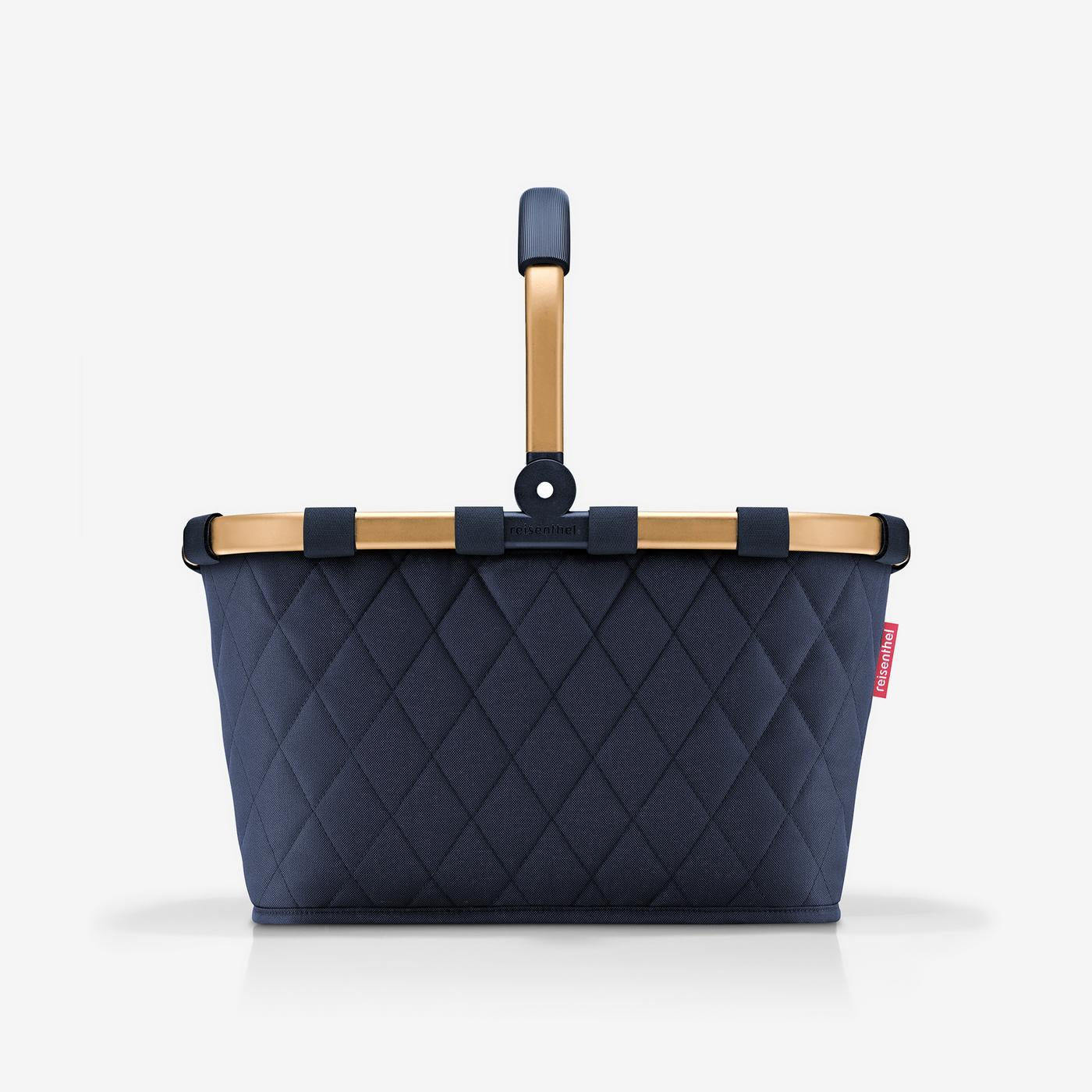 reisenthel carrybag frame rhombus midnight gold (shopping basket