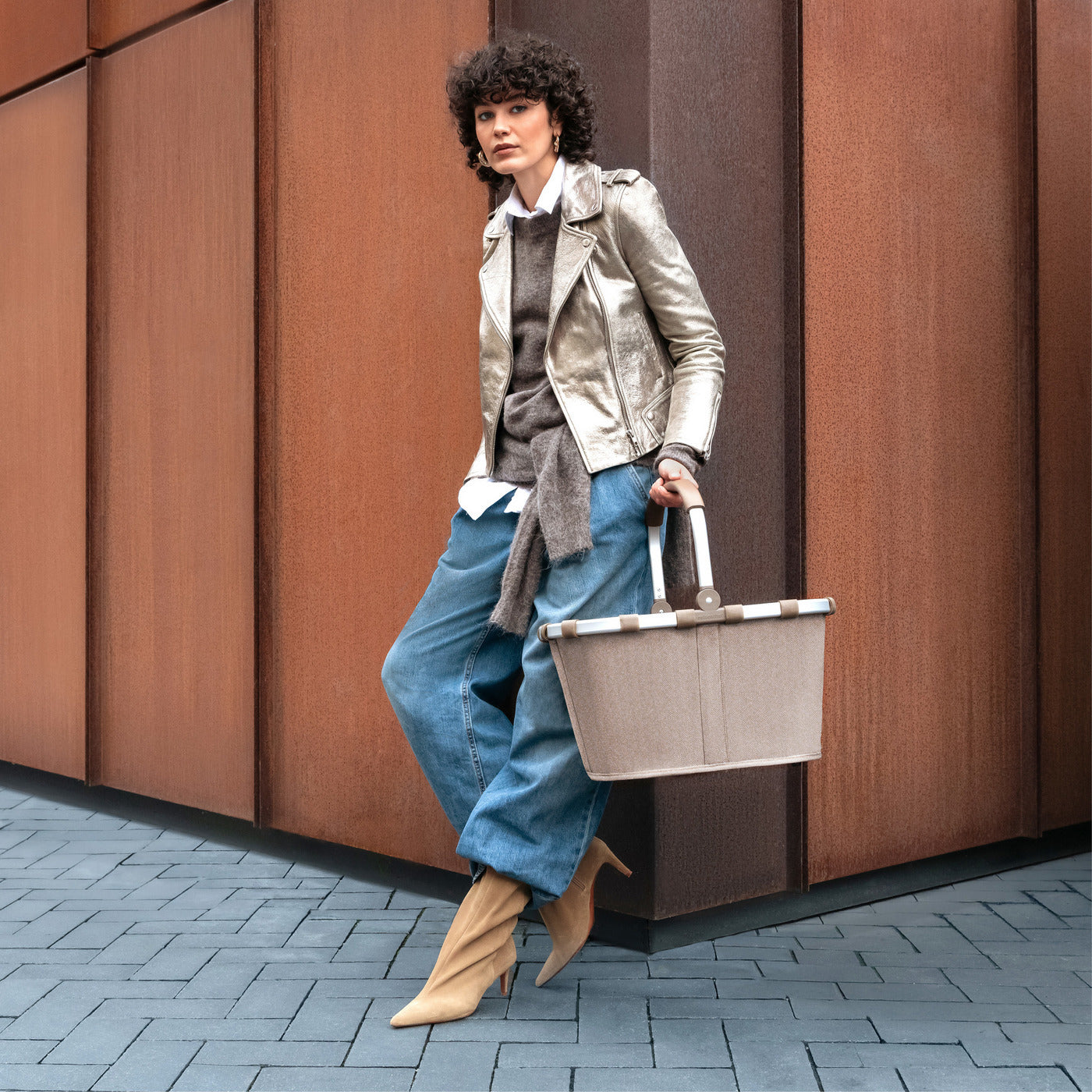 carrybag herringbone mokka carrybag Reisenthel