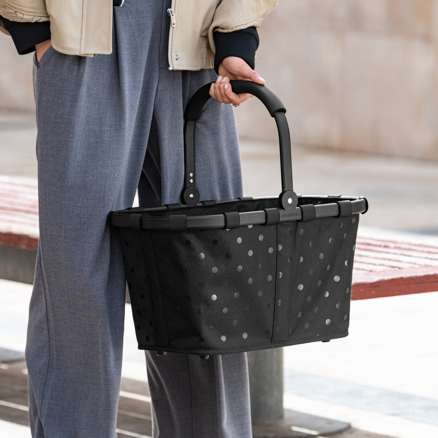 carrybag frame glossy dots black carrybag Reisenthel