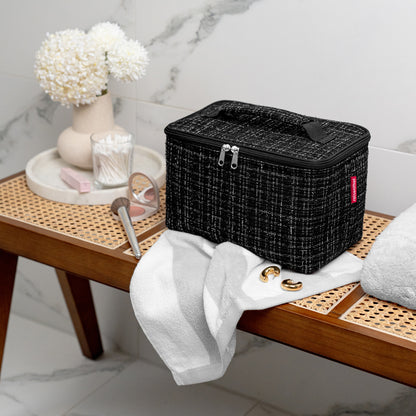 cosmetic case bouclé black