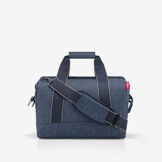 Reisenthel allrounder M herringbone dark blue (Perfekt als Handgepäck - 18 Liter Platz,dunkelblau)
