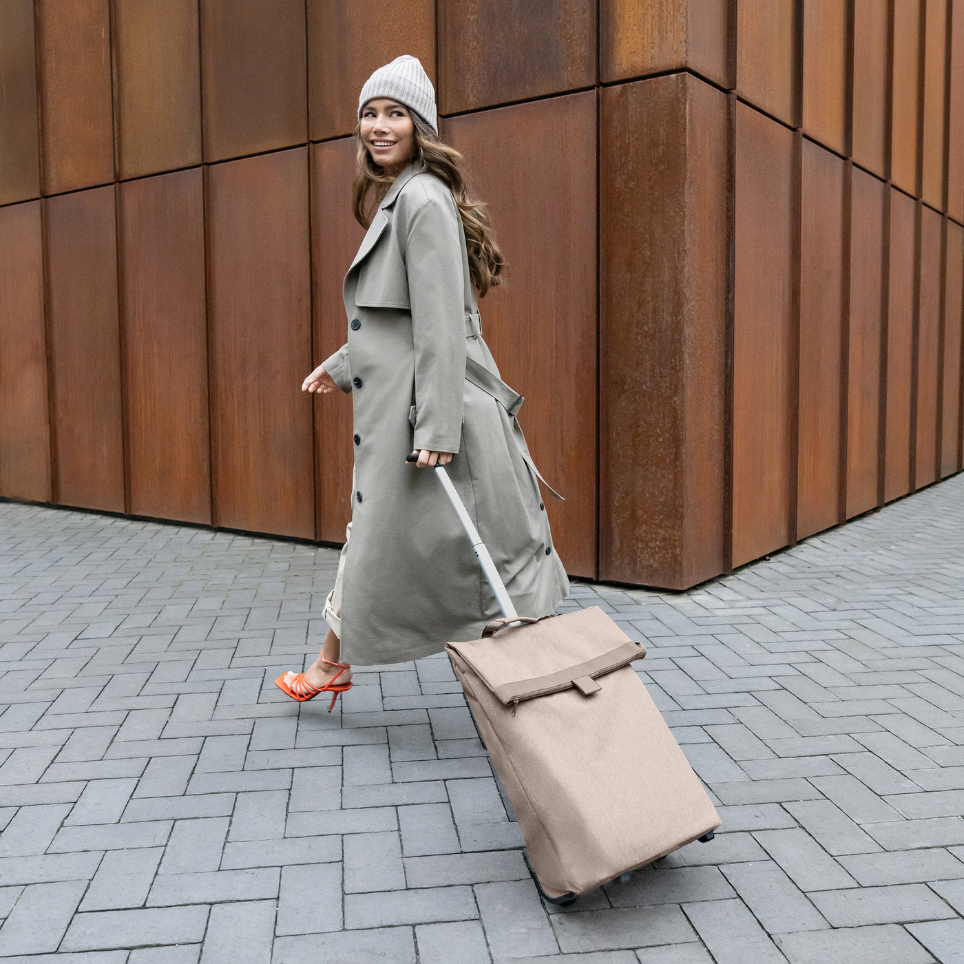 trolley M herringbone mokka trolley M Reisenthel