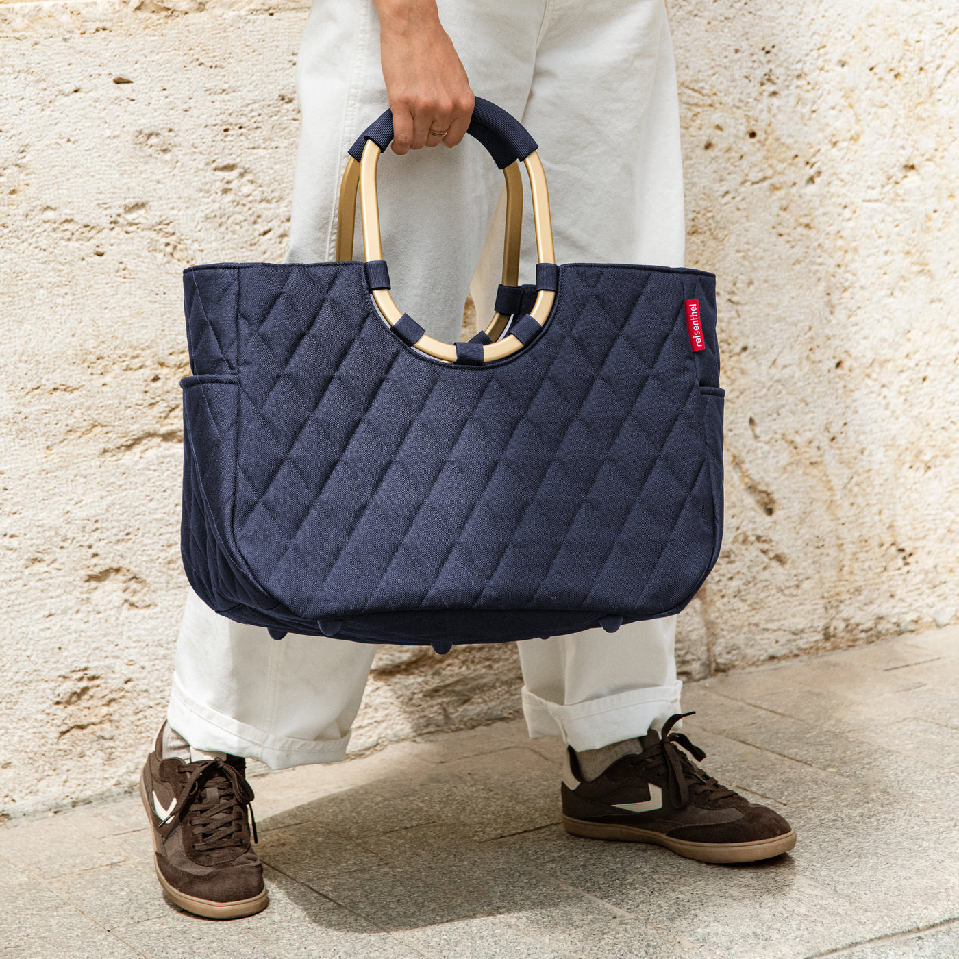 loopshopper L frame rhombus midnight gold loopshopper L Reisenthel