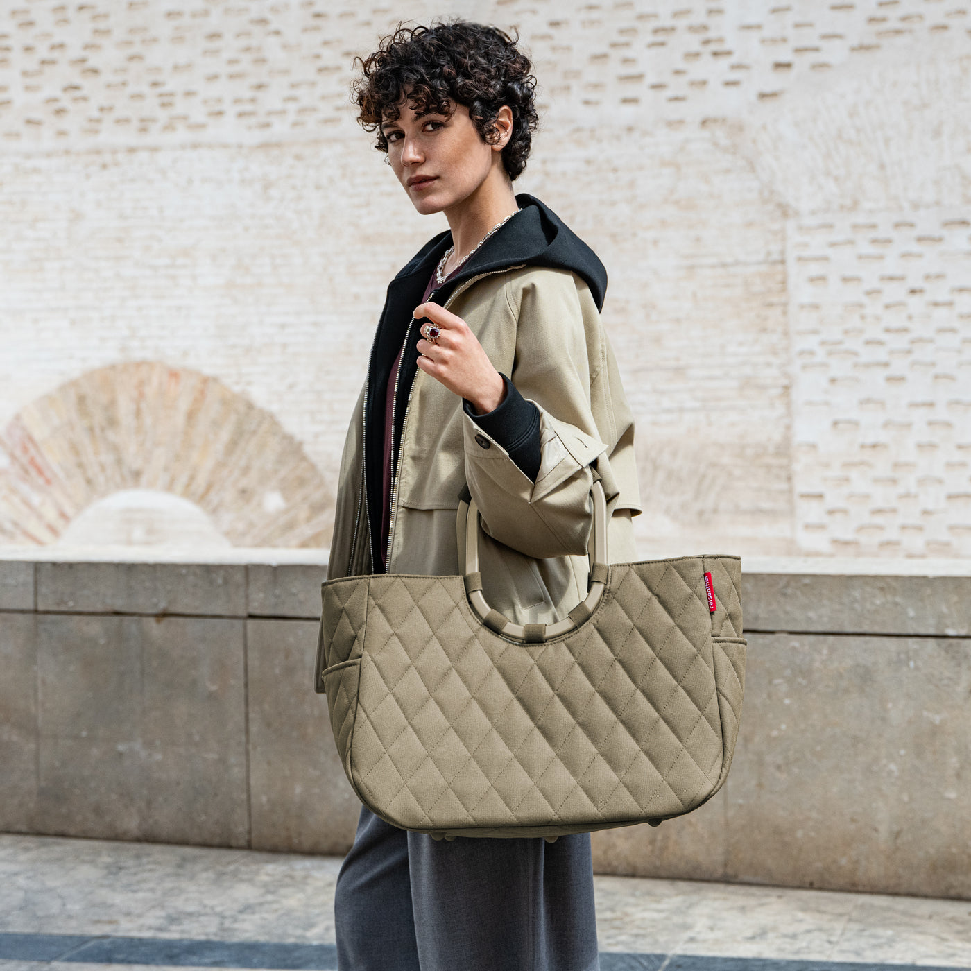 loopshopper L frame rhombus olive loopshopper L Reisenthel