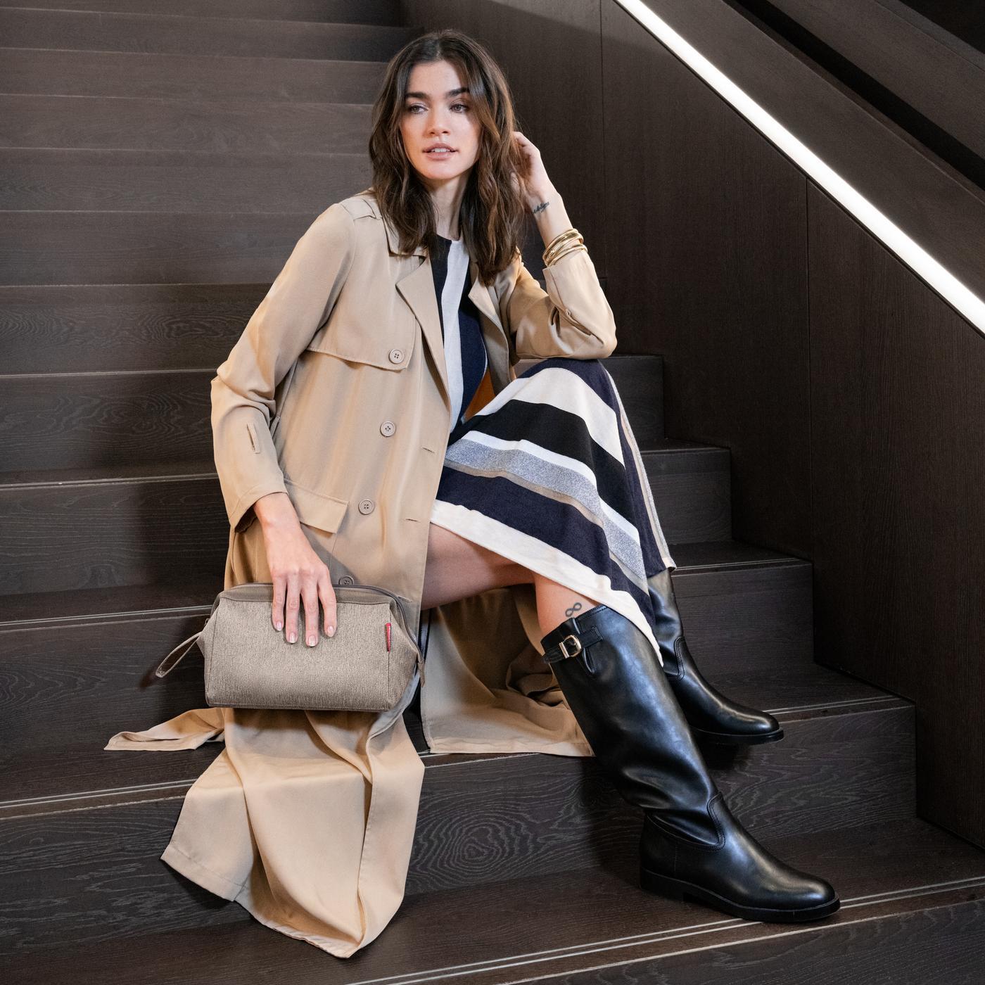 travelcosmetic herringbone mokka travelcosmetic Reisenthel