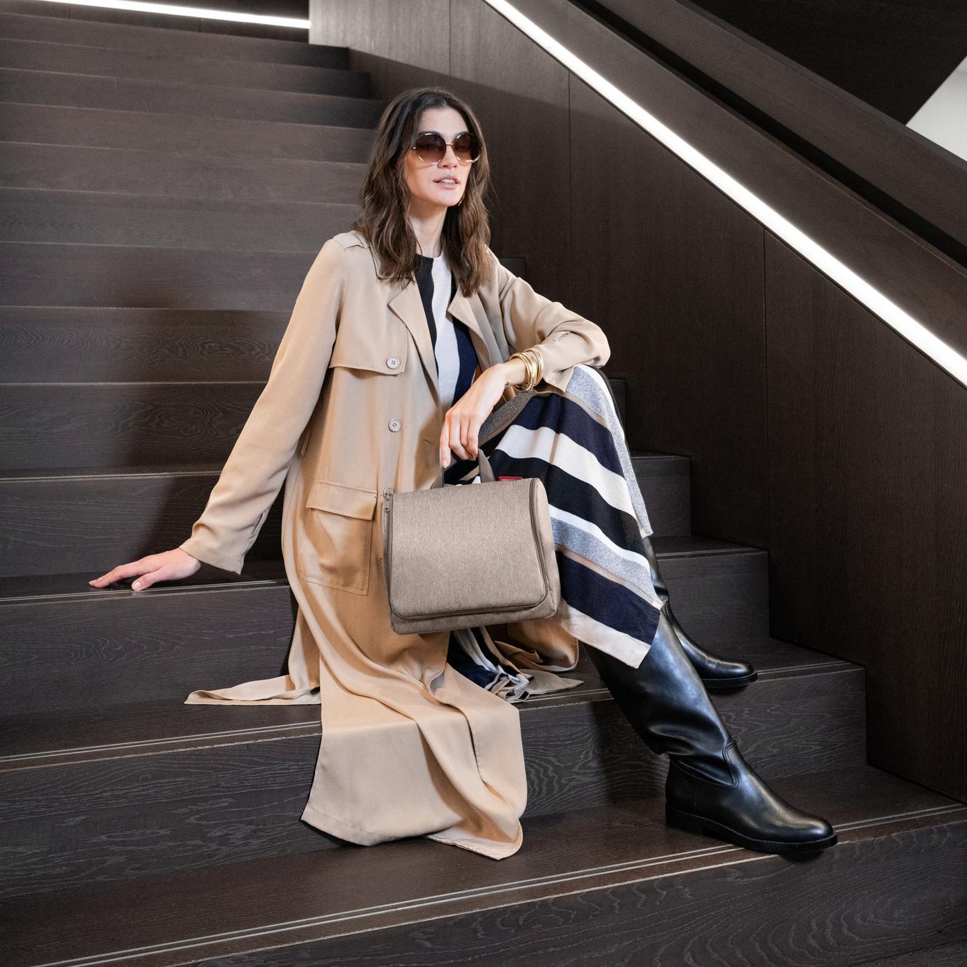 toiletbag XL herringbone mokka toiletbag XL Reisenthel