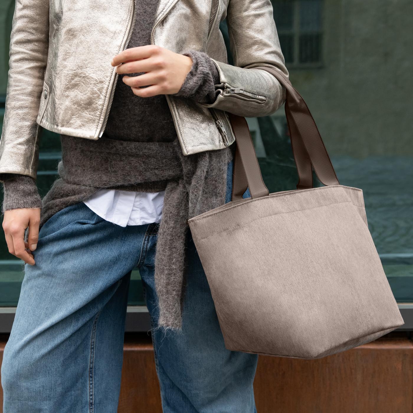 shopper M herringbone mokka shopper M Reisenthel