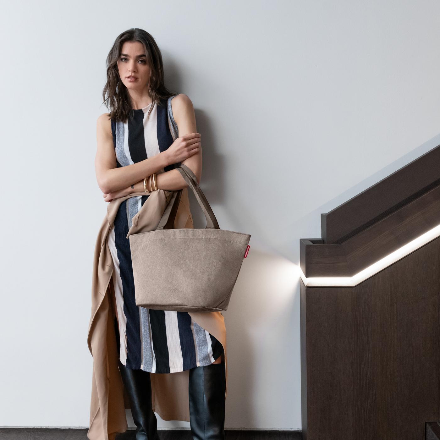 shopper M herringbone mokka shopper M Reisenthel