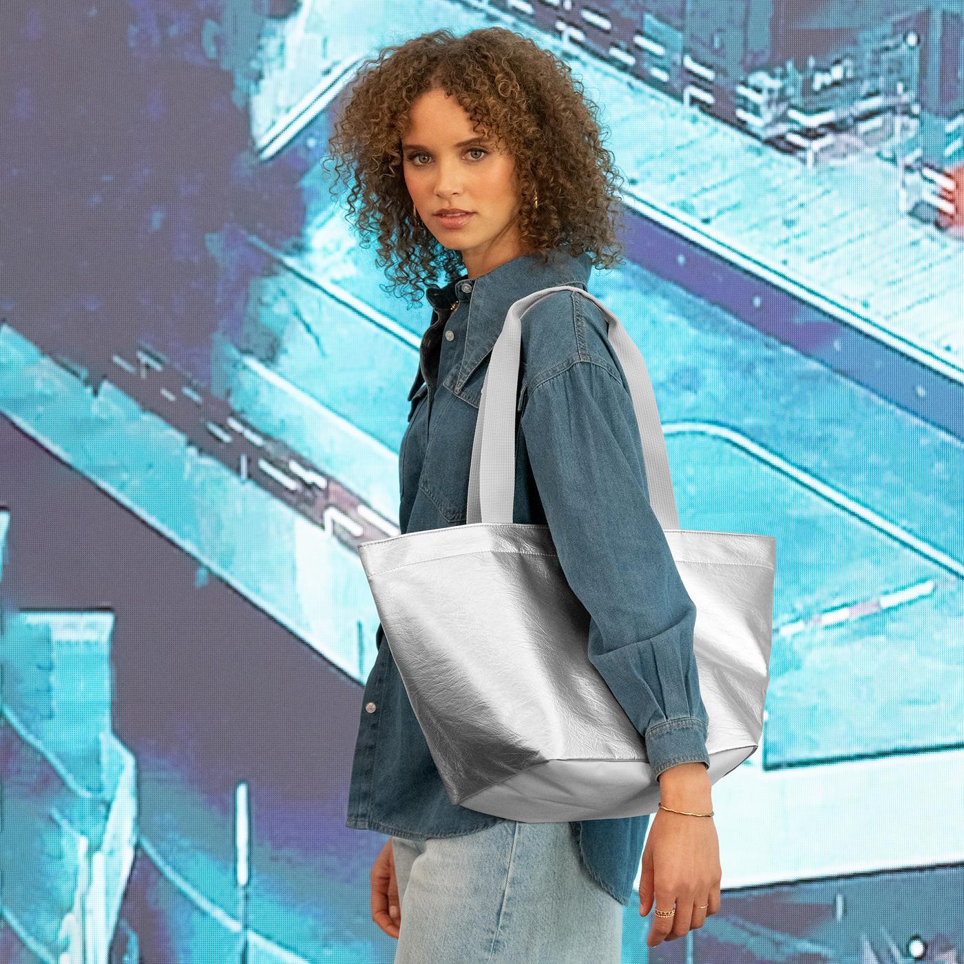 shopper M silver crackle shopper M Reisenthel